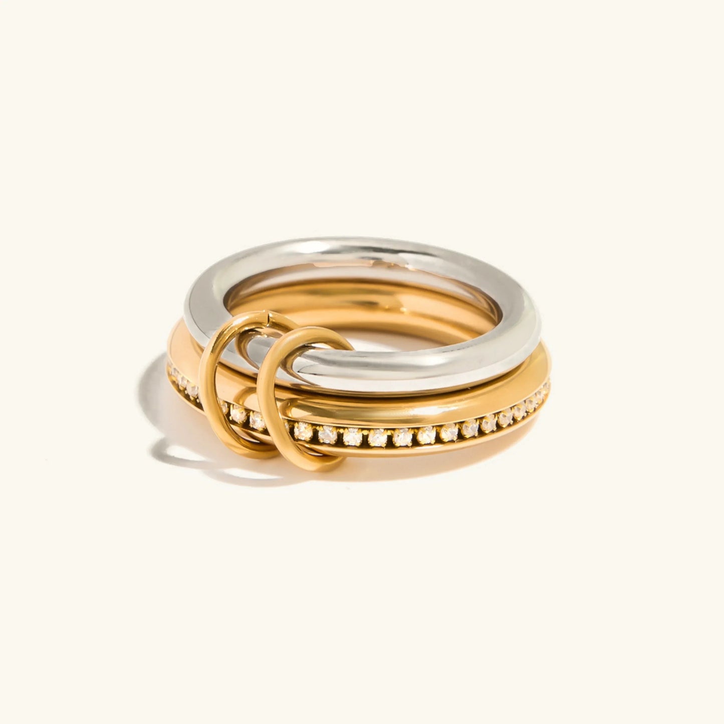 [Royal Vicky]Claire Two Tone Ring Stack