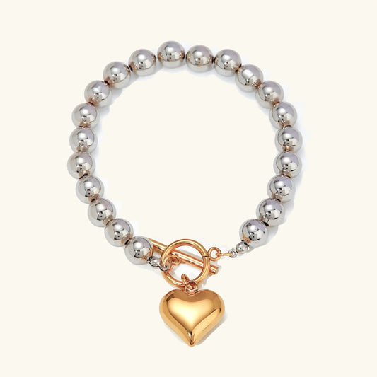 [Royal Vicky]Alicia Chunky Bead Heart Bracelet