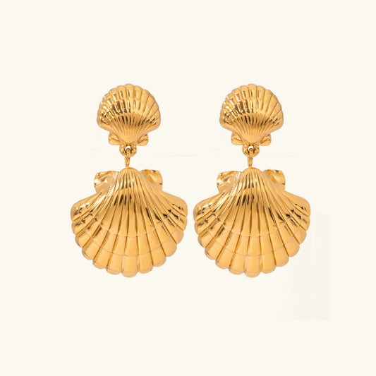 [Royal Vicky]Sandy Gold Seashell Earrings