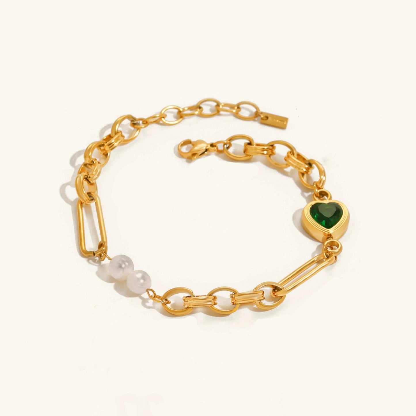 [Royal Vicky]Maddison Pearl Chain Gold Bracelet