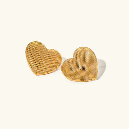 [Royal Vicky]Cecelia Textured Heart Earrings
