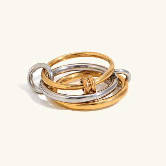 [Royal Vicky]Jessica Two-Tone Ring Stack