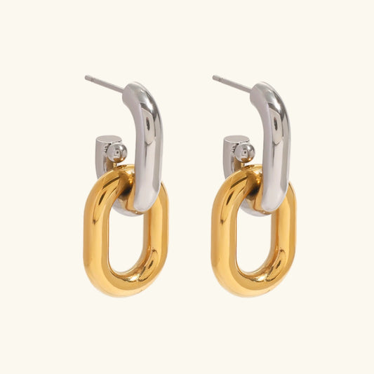 [Royal Vicky]Taylor Two Tone Double Hoops