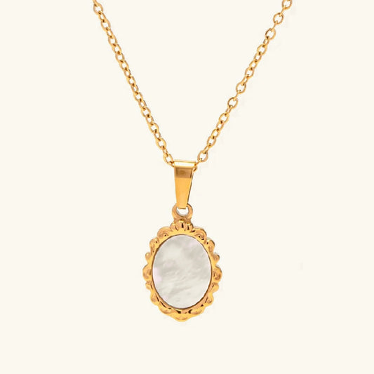 [Royal Vicky]Roselle Vintage Mother Of Pearl Pendant