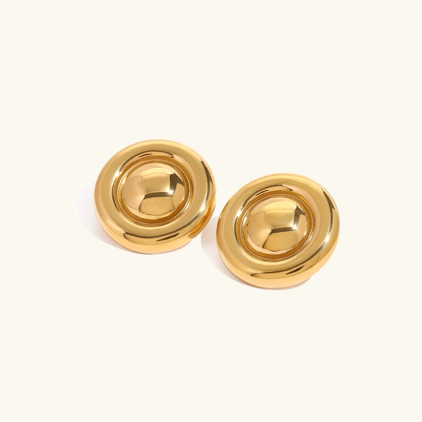 [Royal Vicky]Summers Gold Button Earrings