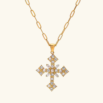 [Royal Vicky]Divina Crystal Cross Necklace