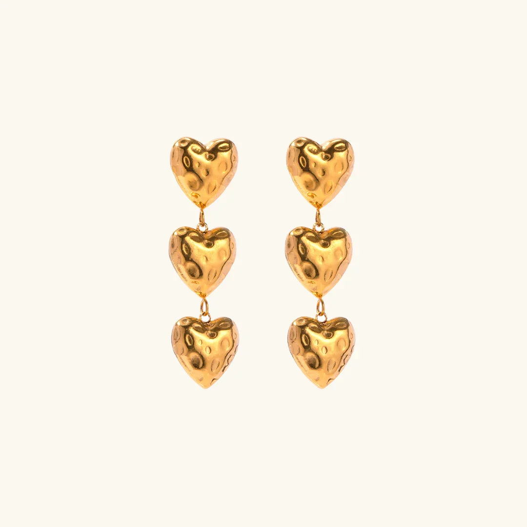 [Royal Vicky]Heather Heart Gold Earrings