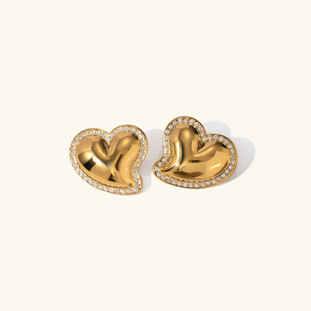 [Royal Vicky]Holly Heart Gold Earrings