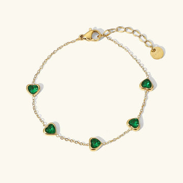 [Royal&Vicky]Francia Armband mit grünem Herz