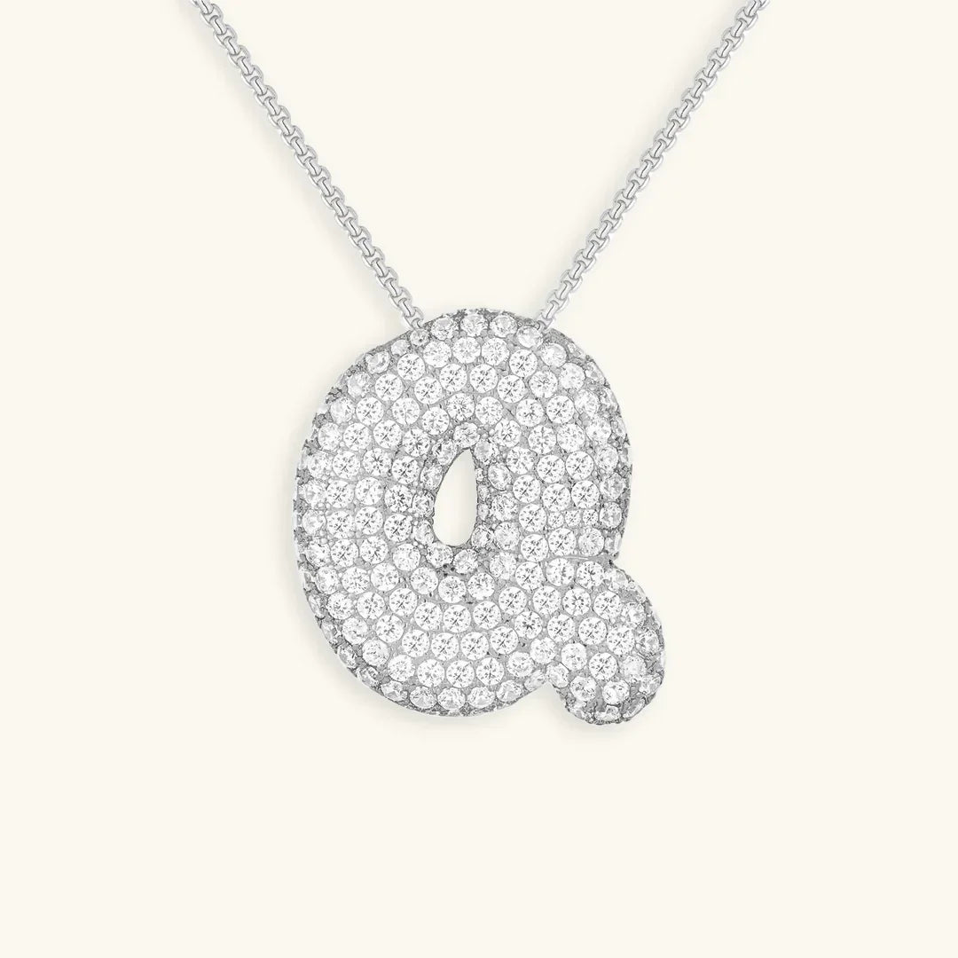 [Royal Vicky]Bubble Initial Diamond Necklace