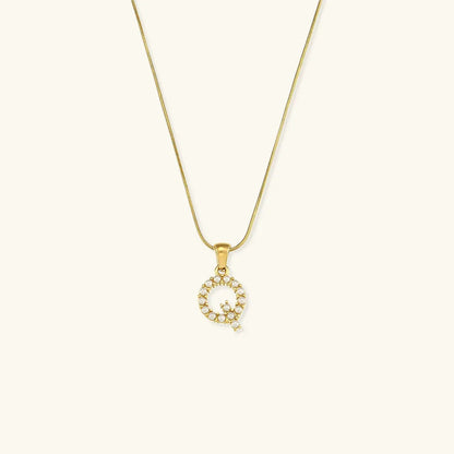 [Royal Vicky]Augustine Initial Letter Pearl Necklace