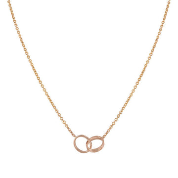 [Royal&Vicky]LOVE NECKLACE DOUBLE RING PINK GOLD