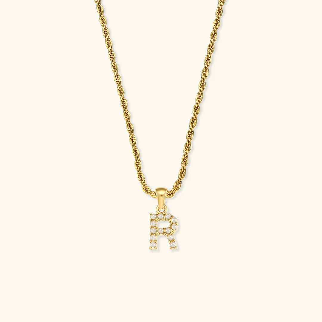 [Royal Vicky]Elodie Initial Letter Pearl Necklace