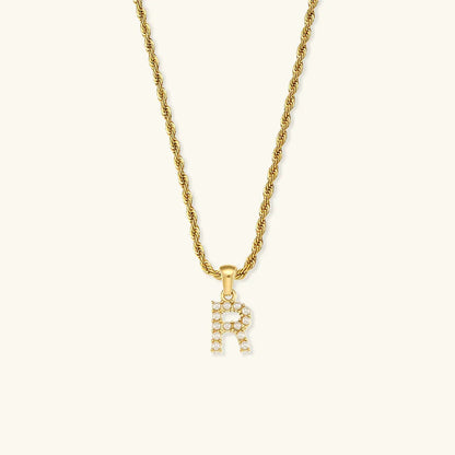 [Royal Vicky]Elodie Initial Letter Pearl Necklace