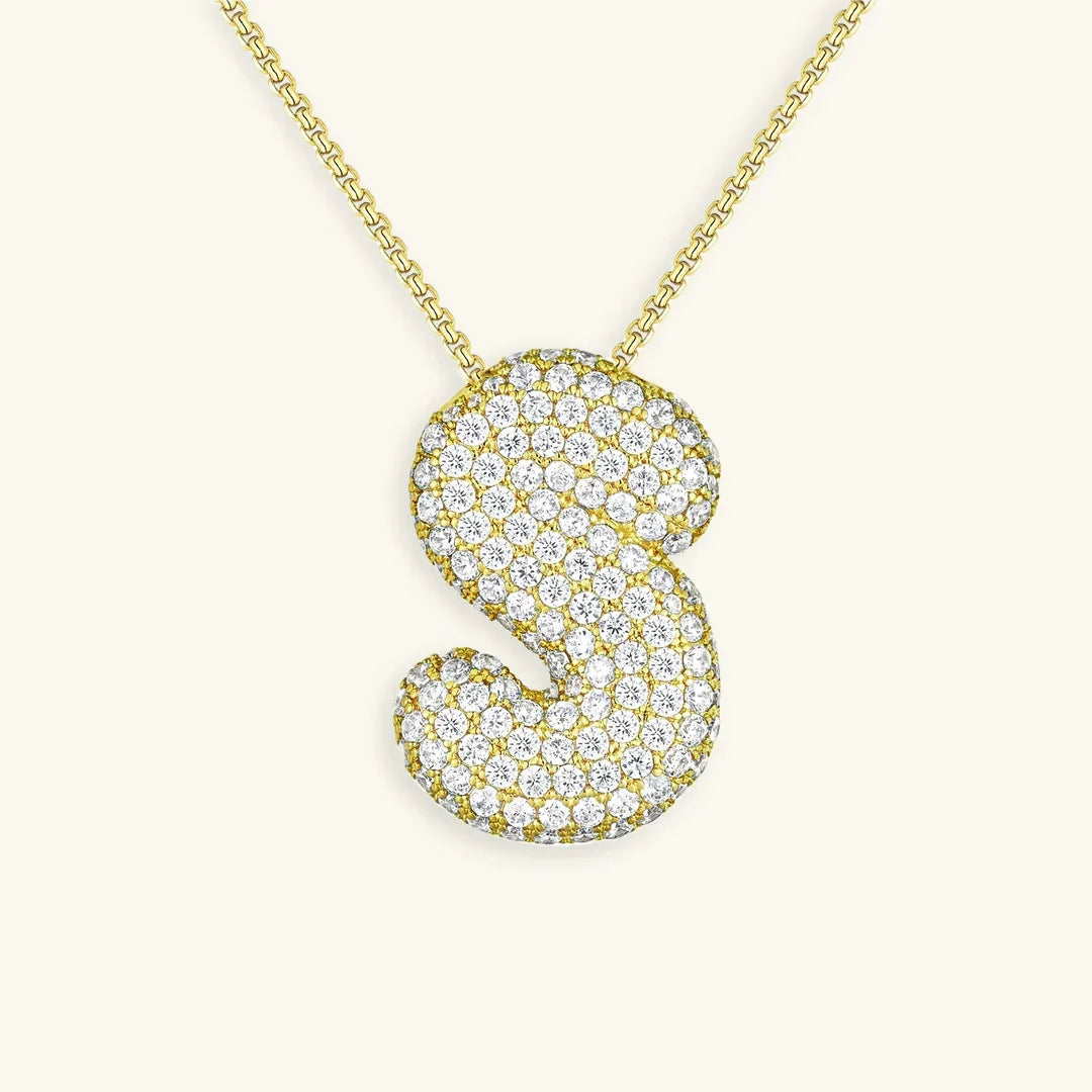 [Royal Vicky]Bubble Initial Diamond Necklace