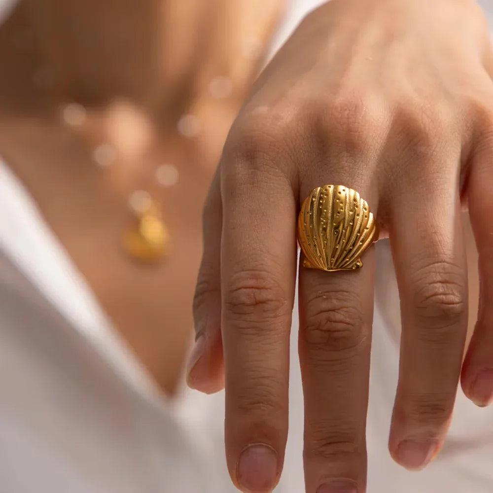 [Royal Vicky]Aloha Gold Seashell Ring