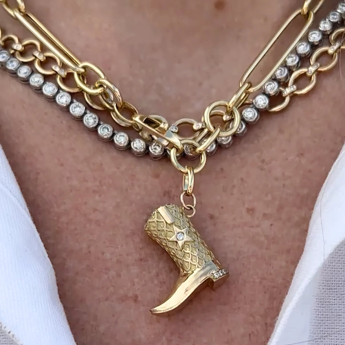 [Royal Vicky]Makayla Gold Boot Pendant