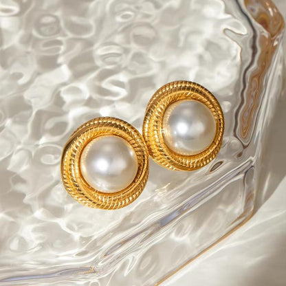 [Royal Vicky]Aqua Freshwater Pearl Earrings