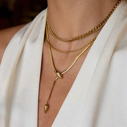 [Royal Vicky]Zarelle Gold Serpentine Pendant