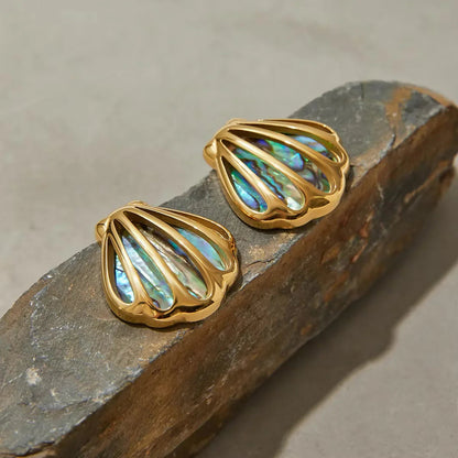 [Royal Vicky]Nixie Gold Seashell Earrings