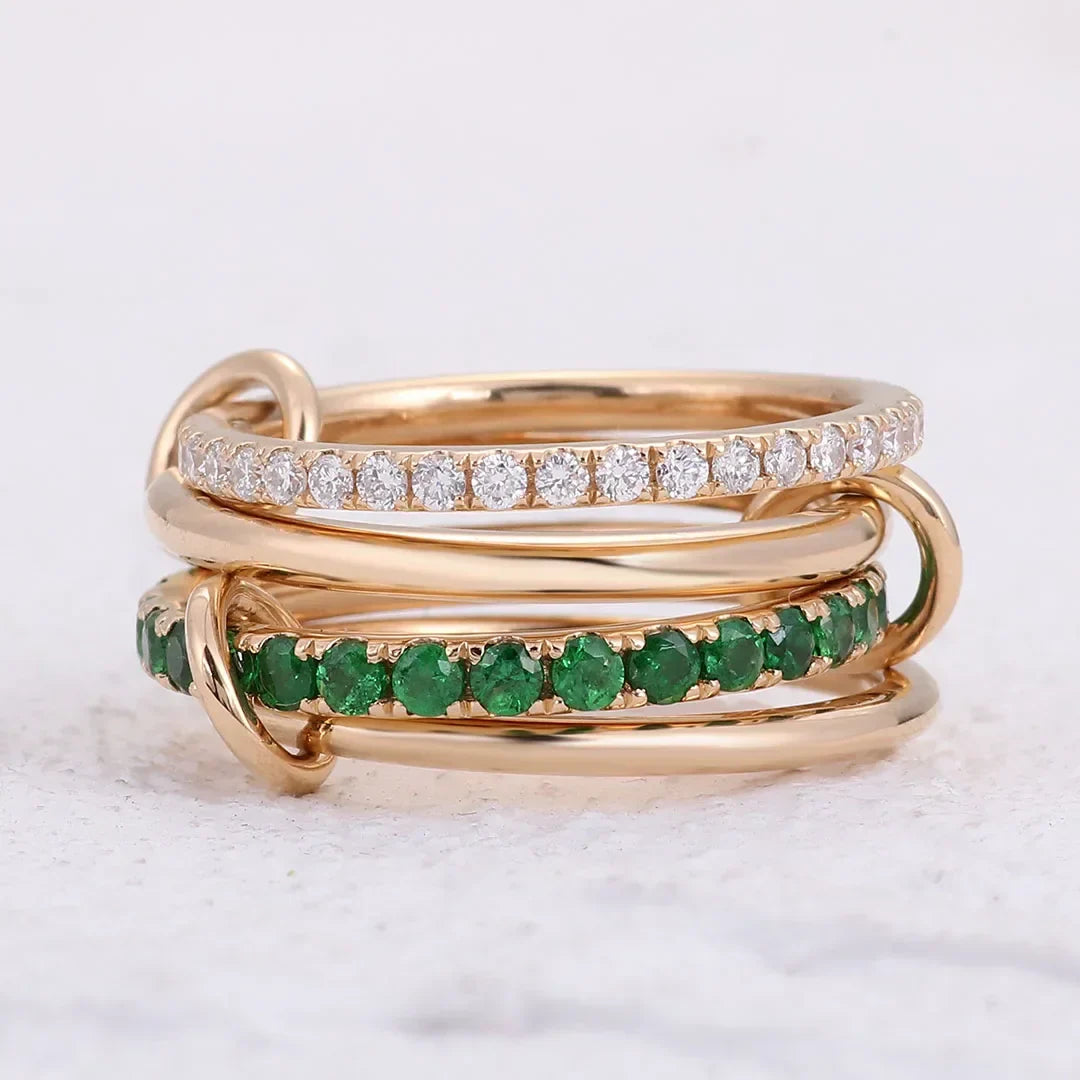 [Royal Vicky]Imani Stacked Diamond Ring
