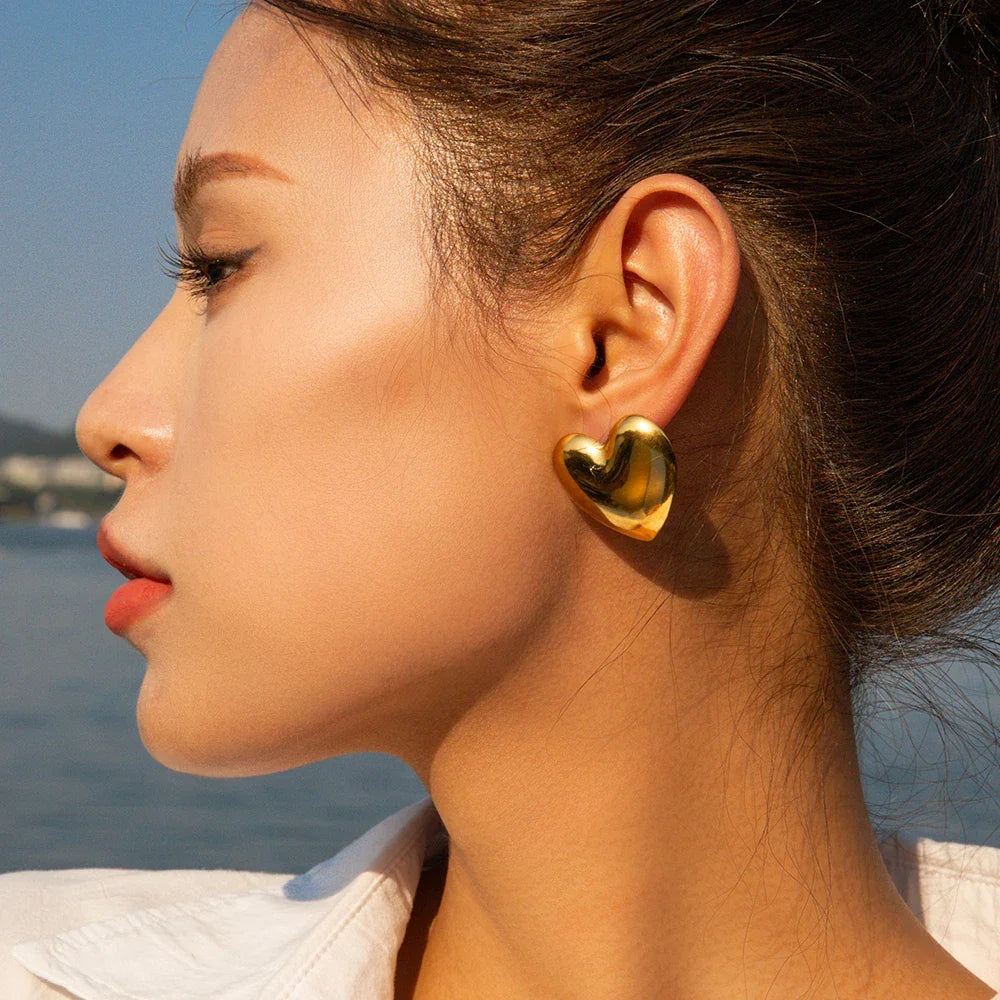 [Royal Vicky]Aubree Gold Heart Earrings