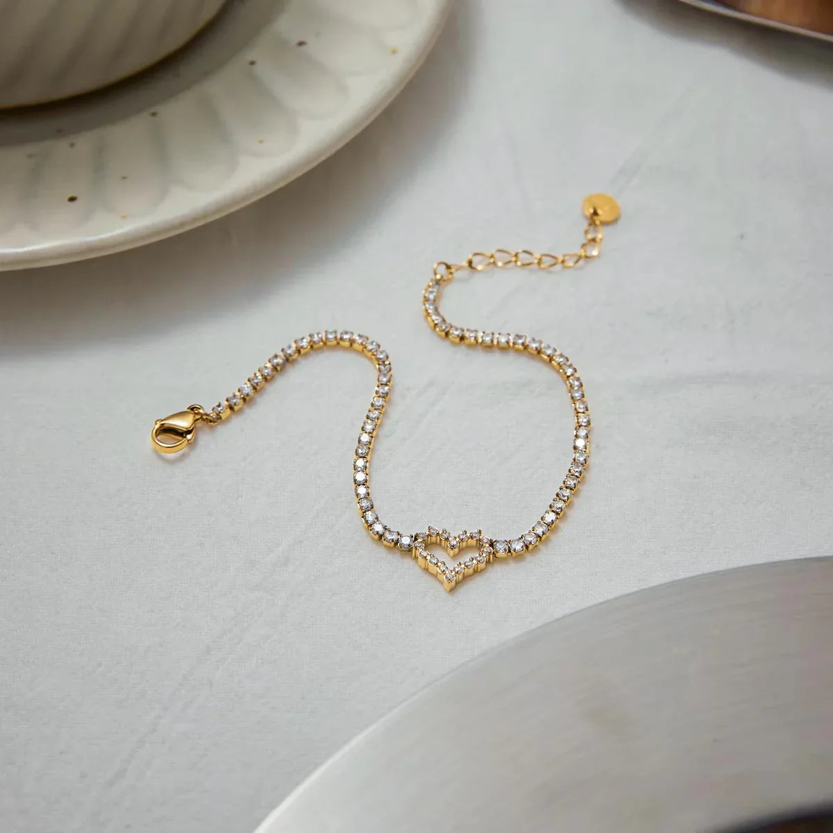 [Royal Vicky]Patrice Diamond Heart Bracelet