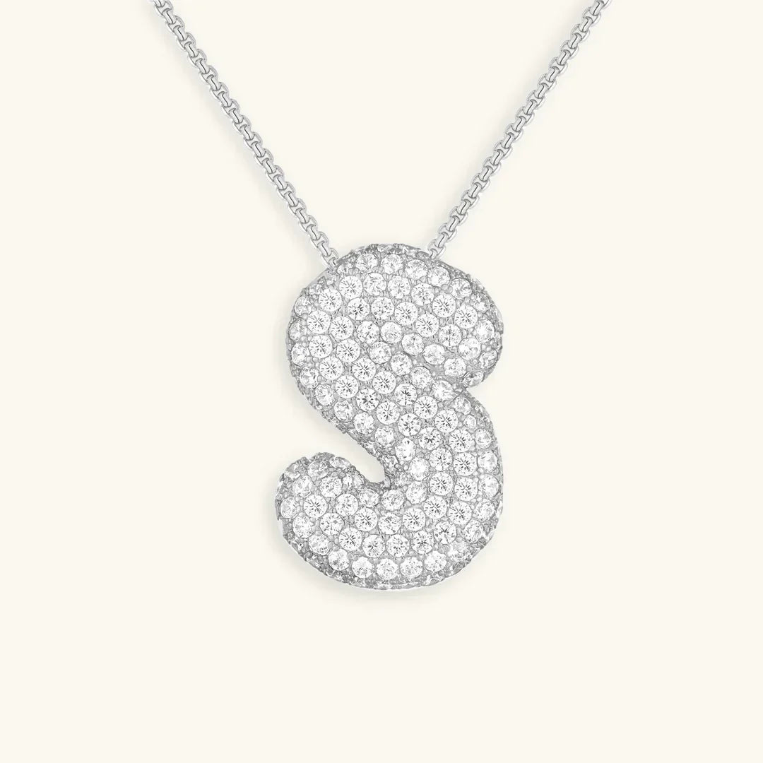 [Royal Vicky]Bubble Initial Diamond Necklace