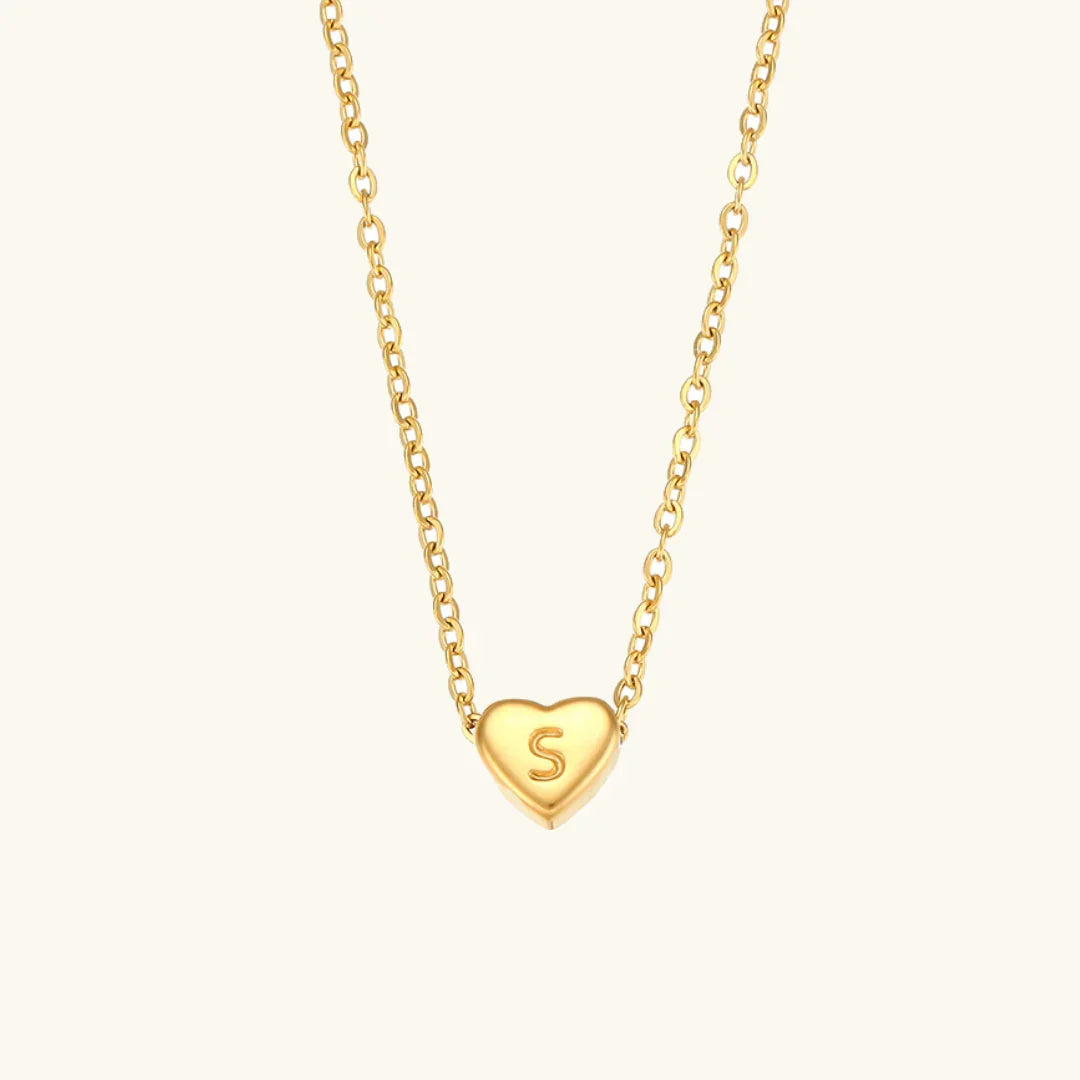 [Royal Vicky]Heart Initial Gold Necklace