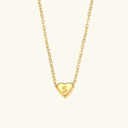 [Royal Vicky]Heart Initial Gold Necklace