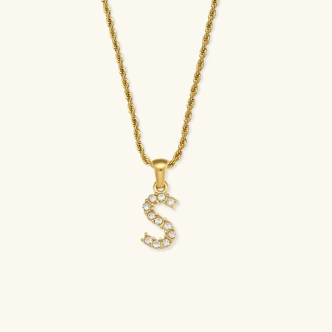 [Royal Vicky]Maeve Letter Initial Diamond Necklace