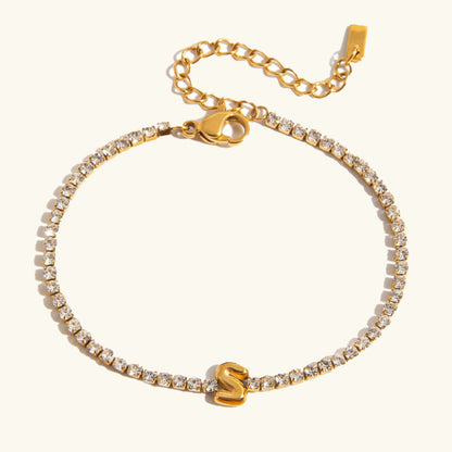 [Royal Vicky]Avaria Bubble Letter Tennis Bracelet
