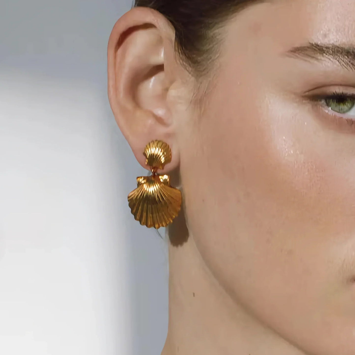[Royal Vicky]Sandy Gold Seashell Earrings