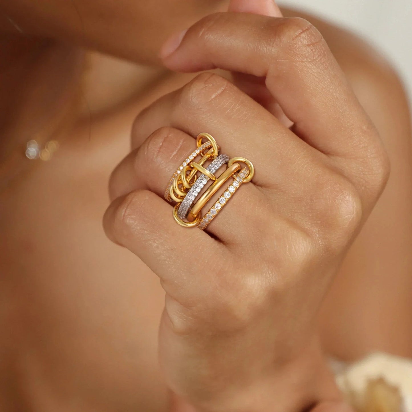 [Royal Vicky]Blaise Stacked Diamond Ring