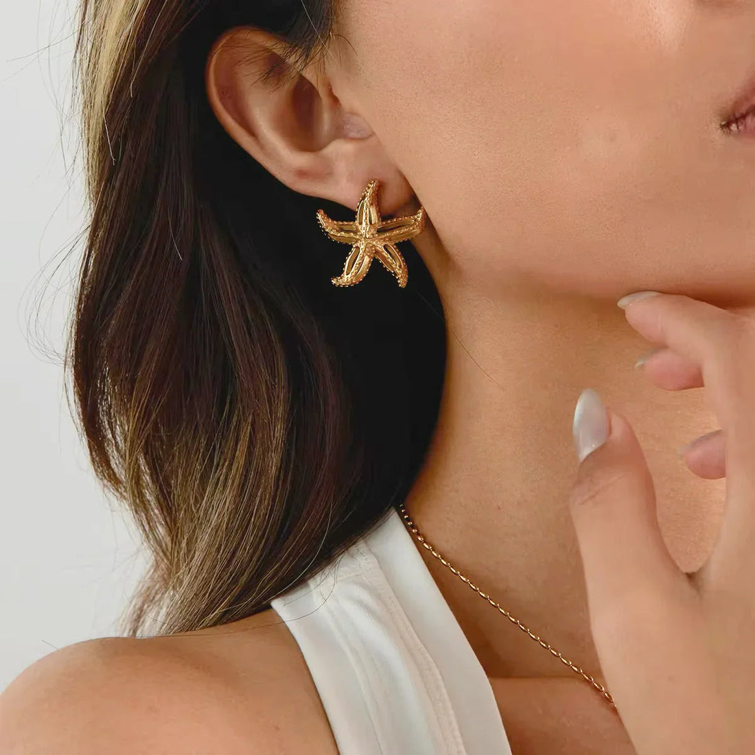 [Royal&Vicky]Aquatta Gold Starfish Earrings