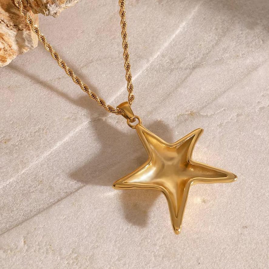 [Royal&Vicky]Tammy Gold Starfish Necklace