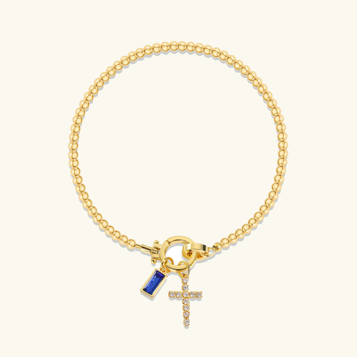 [Royal&Vicky]Amalia Birthstone Cross Bracelet