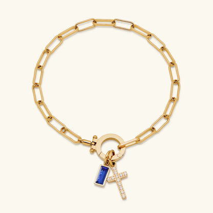 [Royal Vicky]Annabella Birthstone Cross Bracelet