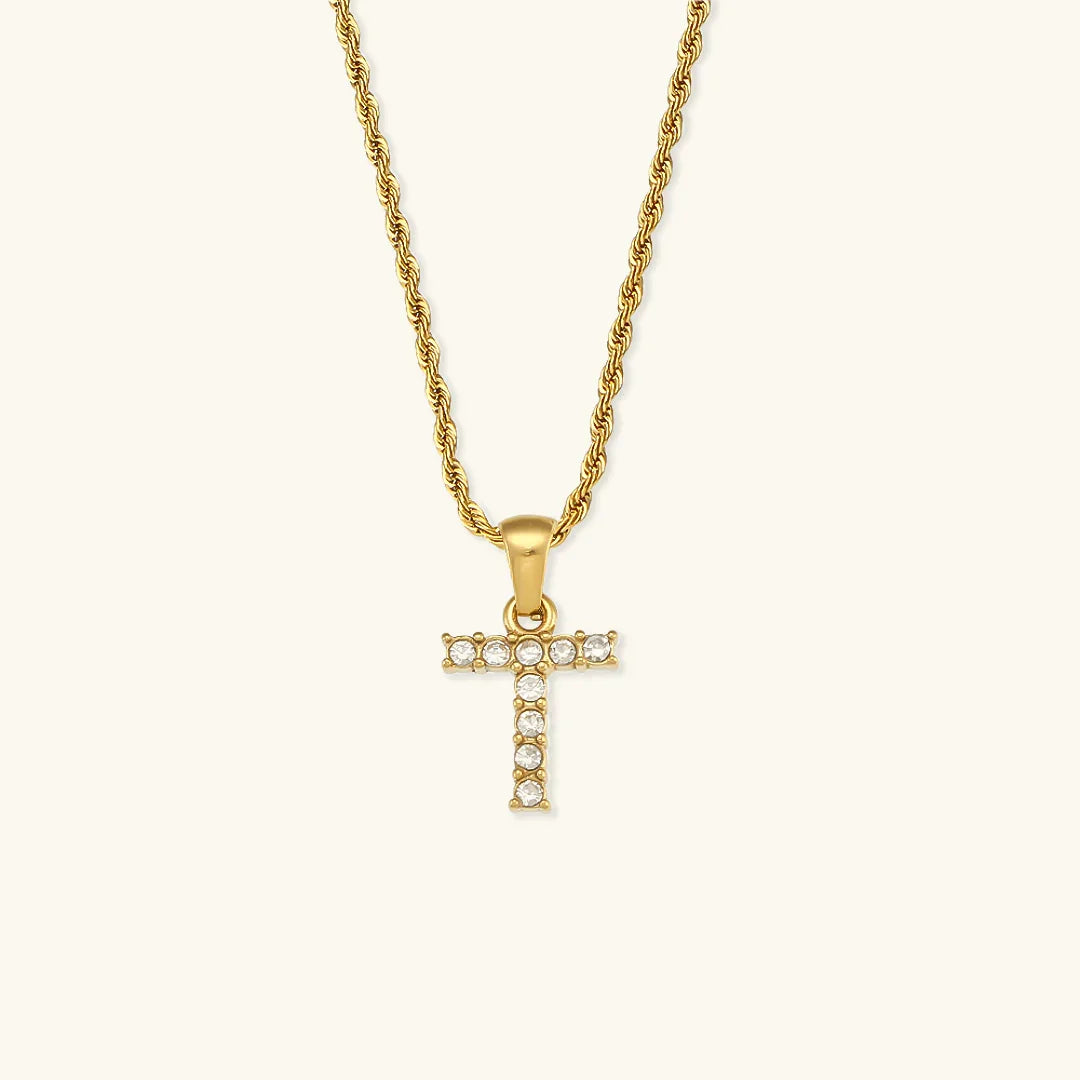 [Royal Vicky]Maeve Letter Initial Diamond Necklace