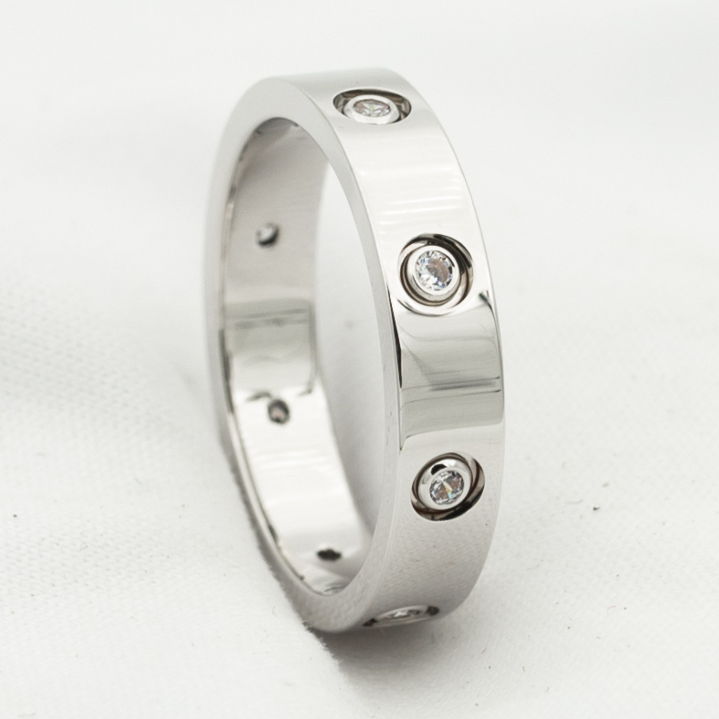 [Vicky]Liebesring 3,6 mm 8 Diamanten