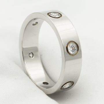 [Royal&Vicky]LOVE RING 5.5MM 6 DIAMONDS SILVER