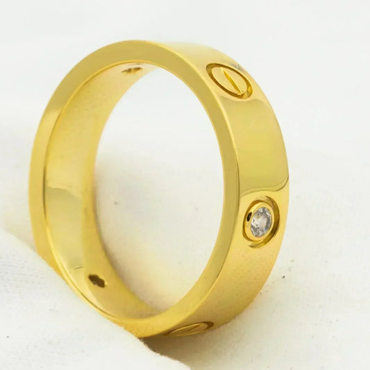[Vicky]Liebesring 5,5 mm 3 Diamanten Gold
