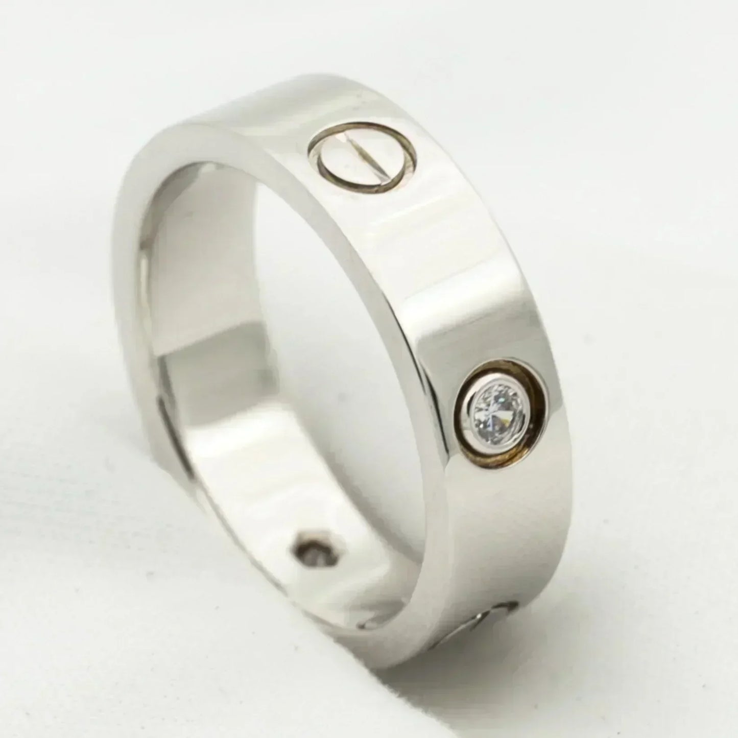 [Vicky]Liebesring 5,5 mm 3 Diamanten Silber