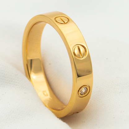 [Vicky]Liebesring 4mm 1 Diamant Roségold