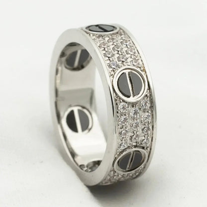 [Vicky] Liebesring 5,5 mm mit Diamanten besetzt, Keramik