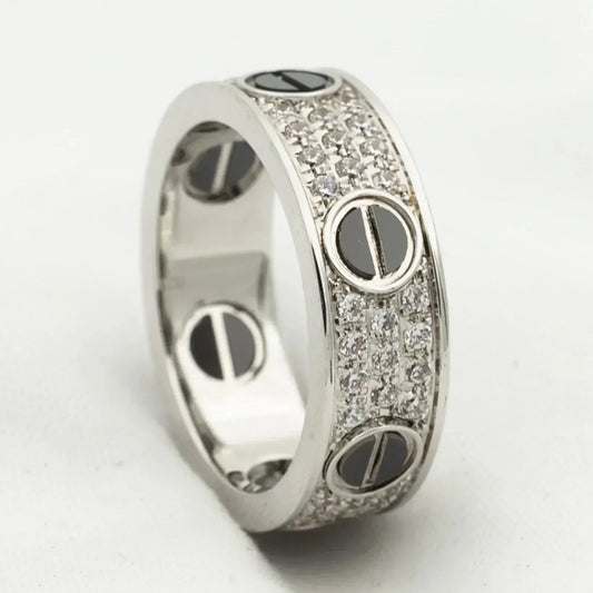 [Vicky] Liebesring 5,5 mm mit Diamanten besetzt, Keramik