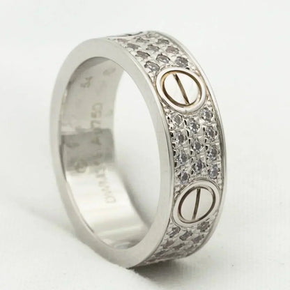 [Vicky]Liebesring 5,5 mm Diamanten gepflastert
