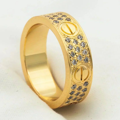 [Vicky]Liebesring 5,5 mm Diamanten gepflastert