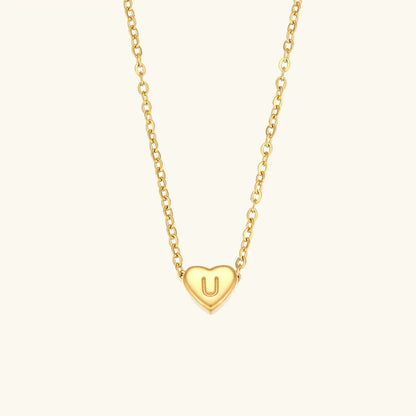 [Royal Vicky]Heart Initial Gold Necklace