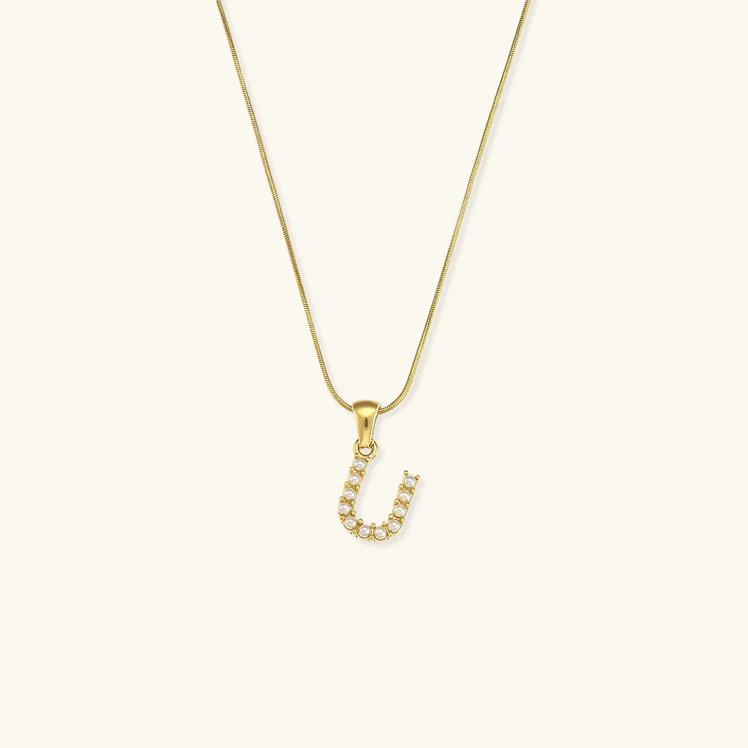 [Royal Vicky]Augustine Initial Letter Pearl Necklace